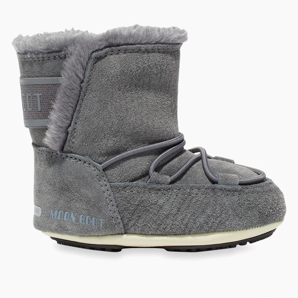 Baby Moon Boot Suede Crib Boots 21-22 Eu (5.5-6.5 Us) Grey - Picture 1 of 10